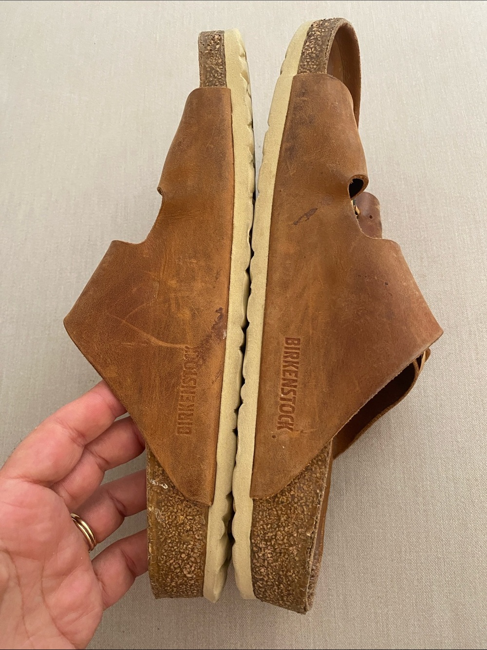 Birkenstock Arizona Gold Big Buckle slide sandal Cognac sz 42 L11 /M9 - Picture 8 of 14